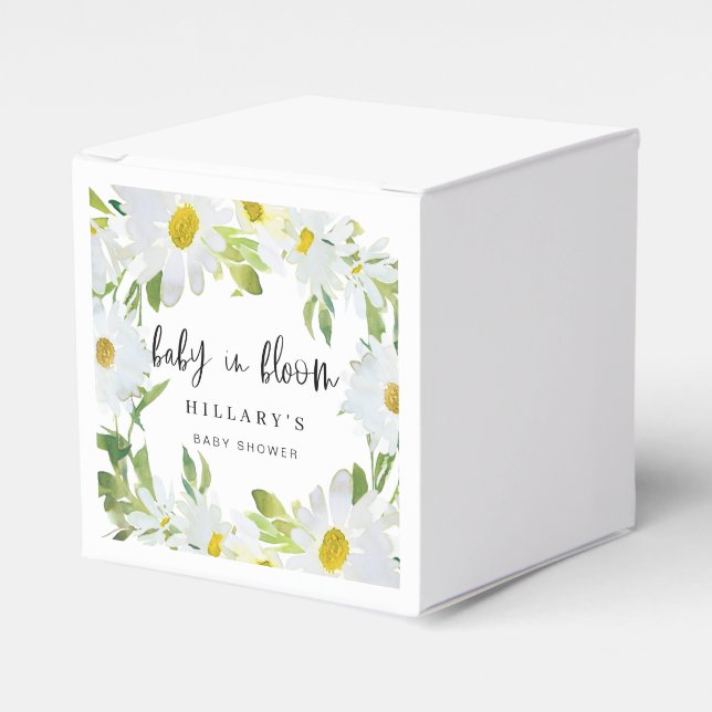 White Daisy | Babydusche Sommerblütenblüte Geschenkschachtel (Vorderseite)