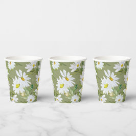 White Daisy | Babydusche Sommerblütenblüte Pappbecher