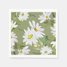 White Daisy | Babydusche Sommerblütenblüte Serviette