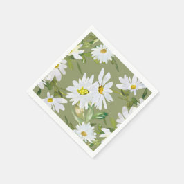 White Daisy | Babydusche Sommerblütenblüte Serviette