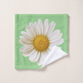 White Daisy Blume auf Sage Green Wash Tuch