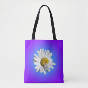 White Daisy Blume Bloral Lila Blue Gradient