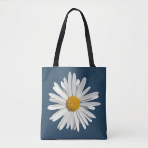 White Daisy Blume Blossom - Trendy Fashion Blue