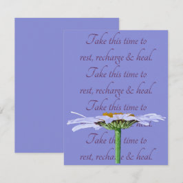 White Daisy Blume Blue Old Mauve Get Well Card