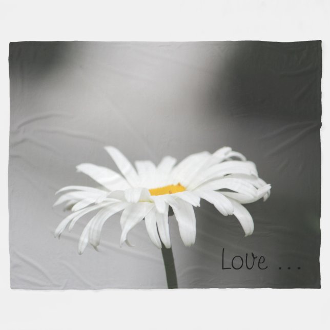 White Daisy Blume Fleecedecke (Vorderseite (Horizontal))