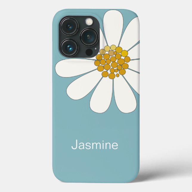 White Daisy Blume Individuelle Name Case-Mate iPhone Hülle (Rückseite)