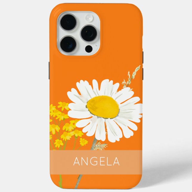 White Daisy Blume Individuelle Name Case-Mate iPhone Hülle (Rückseite)