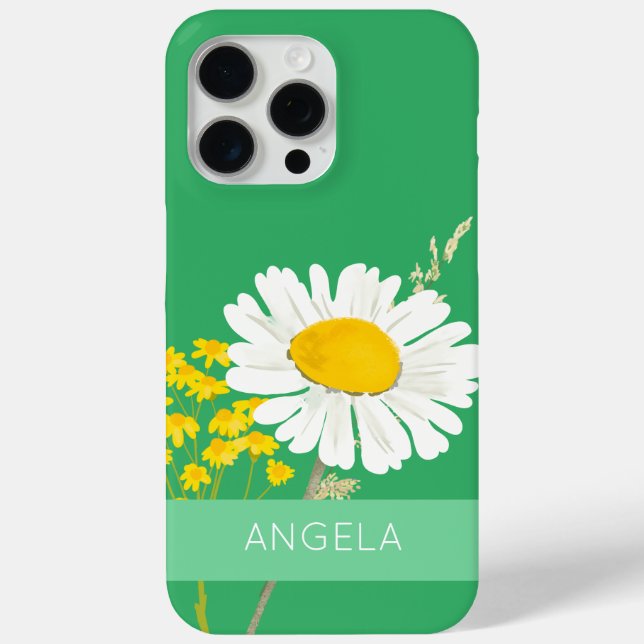 White Daisy Blume Individuelle Name Case-Mate iPhone Hülle (Rückseite)