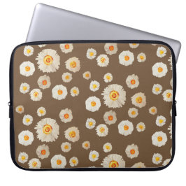 White Daisy Blume Neopren Laptop Schlauch 15" Laptopschutzhülle