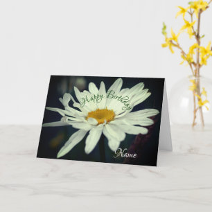White Daisy Blume Personalisiert Geburtstag Karte