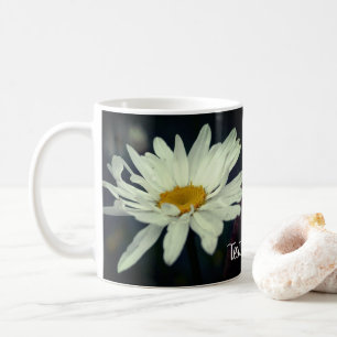 White Daisy Blume Personalisiert Kaffeetasse