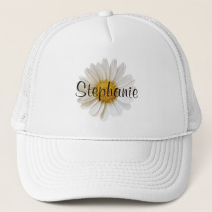 White Daisy Blume Personalisiert Truckerkappe