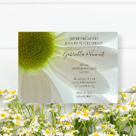 White Daisy Blume Petals Engagement Party Einladung