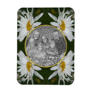 White Daisy Blume Rahmen hinzufügen Ihr eigenes Fo Magnet