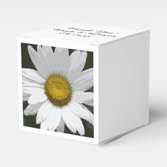 White Daisy Blume Wedding Geschenkschachtel (Vorderseite)