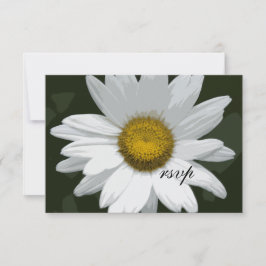 White Daisy Blume Wedding RSVP Response Card