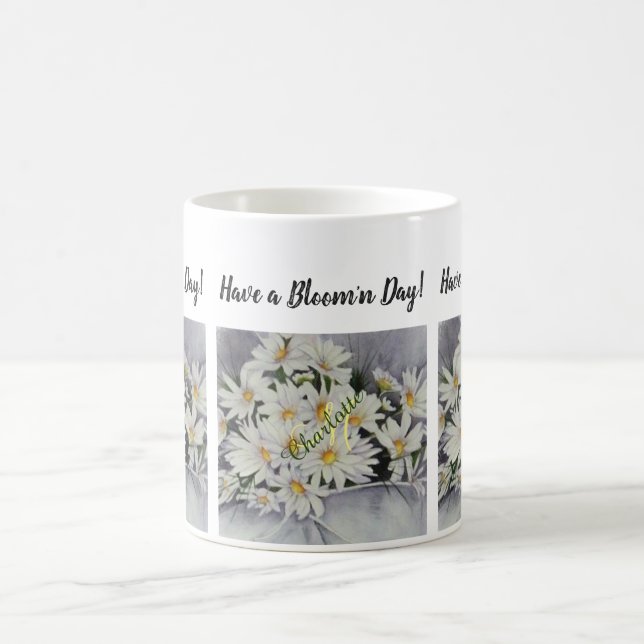 White Daisy Bouquet Blume Kaffeetasse (Mittel)