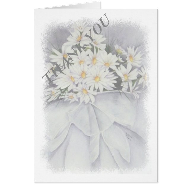 WHITE DAISY BOUQUET DANKE CARD (Vorne)