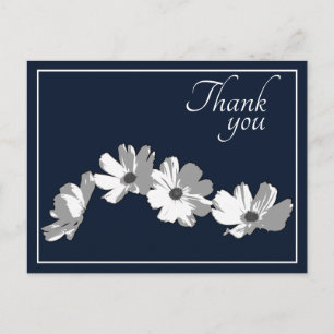 White Daisy Chain Navy Hintergrund Vielen Dank Postkarte