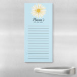 White Daisy Custom Grocery Einkaufsliste zu DO Magnetischer Notizblock<br><div class="desc">Machen Sie Ihre Shopping-Listen stilvoll mit diesem maßgeschneiderten Einkaufs- oder Listen-Notizblock. Ändern Sie den Text nach Ihren Bedürfnissen in Anzug. Behalte oder löscht auch die Zeilen. Karo meinen Shop für mehr!</div>