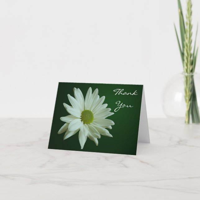 White Daisy Danky Card Dankeskarte (Vorderseite)