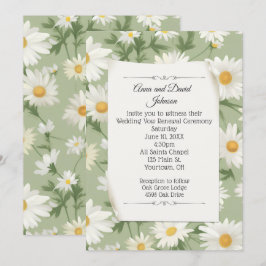 White Daisy Design for Vow Renewal Einladung
