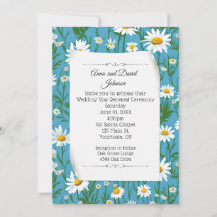 White Daisy Design for Vow Renewal Einladung