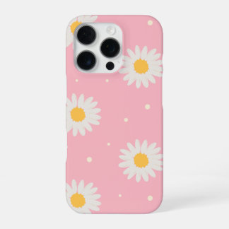 White Daisy Dot Pink iPhone 16 Pro Hülle