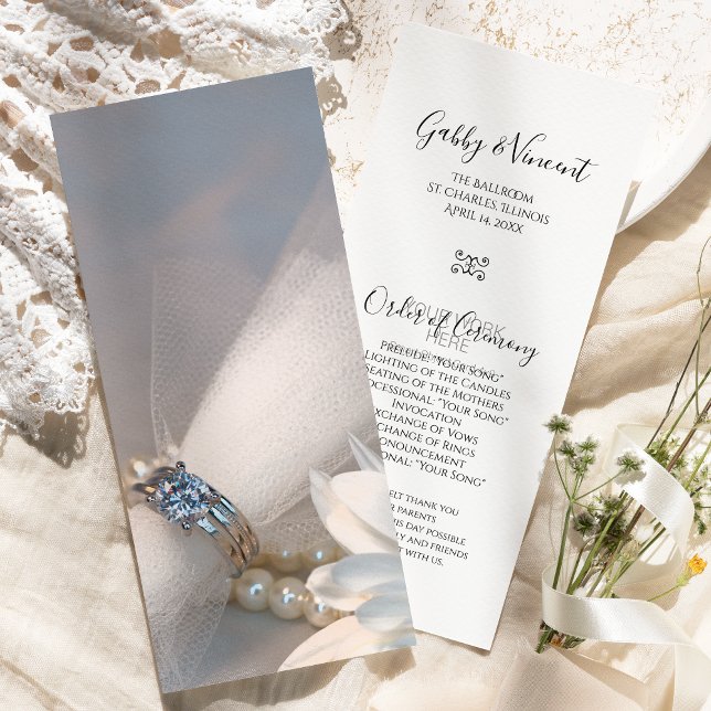 White Daisy Elegance Wedding Program Programm (Von Creator hochgeladen)