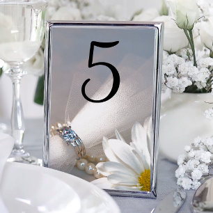 White Daisy Elegance Wedding Tischnummern