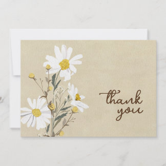 White Daisy Flat Danke-Card Dankeskarte