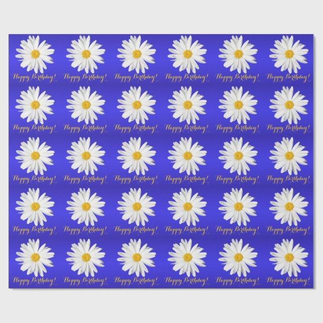 White Daisy glücklich zum Geburtstag! Geschenkpapi Geschenkpapier (Flach)
