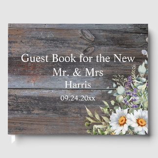 White Daisy Guest Book Gästebuch