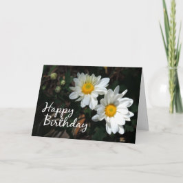 White Daisy Happy Birthday Scripting Card Karte