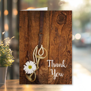 White Daisy Horse Bit Country Western Thank You