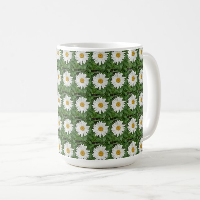 White Daisy Kaffeetasse (VorderseiteRechts)