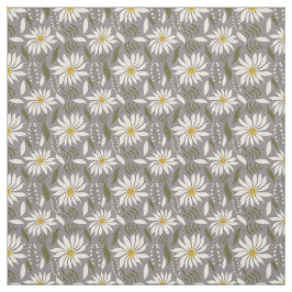 White Daisy Lavender Floral Pattern Stoff