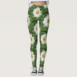 White Daisy Leggings