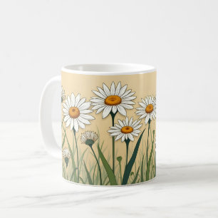 White Daisy Meadow Kaffeetasse
