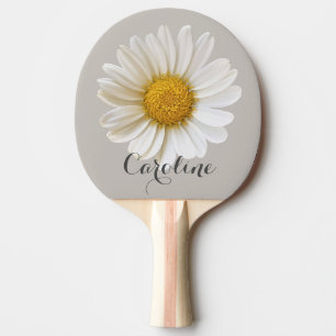 White Daisy mit Individuelle Name Gray Tischtennis Schläger