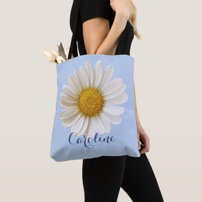 White Daisy mit Individuelle Name Light Blue (Von Nahem)