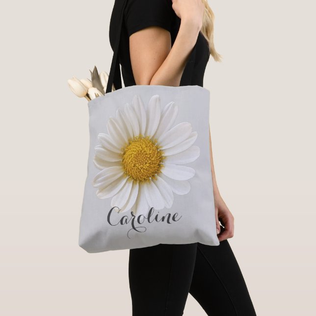 White Daisy mit Individuelle Name Light Gray (Von Nahem)
