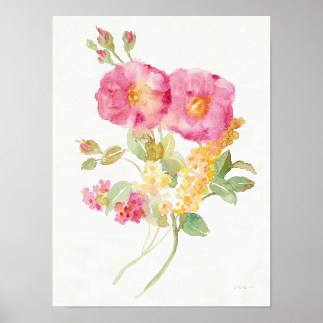 White Daisy on Blue Poster (Vorne)