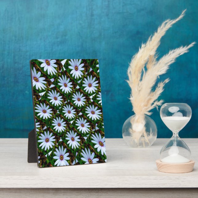 White Daisy Pattern Fotoplatte (Seite)