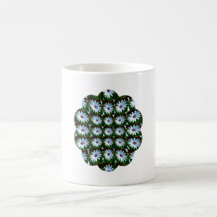 White Daisy Pattern Kaffeetasse