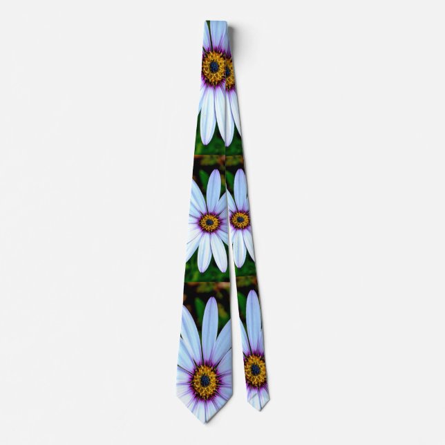 White Daisy Pattern Krawatte (Vorderseite)