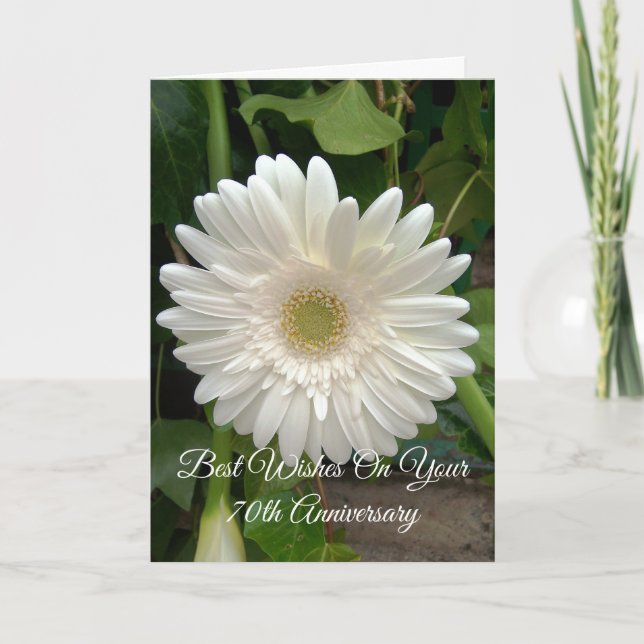 White Daisy Personalisiert 70. Hochzeitstag Karte (Vorderseite)