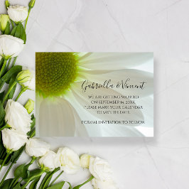 White Daisy Petals Wedding Save the Date
