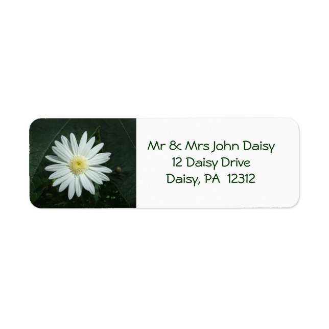 White Daisy Return Address Label (Vorne)