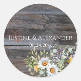 White Daisy Runder Aufkleber